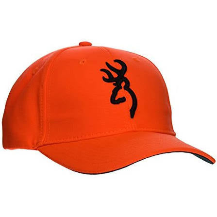 Browning Safety Cap with 3-D Buckmark, Blaze, Adult Cap Adjustable fit