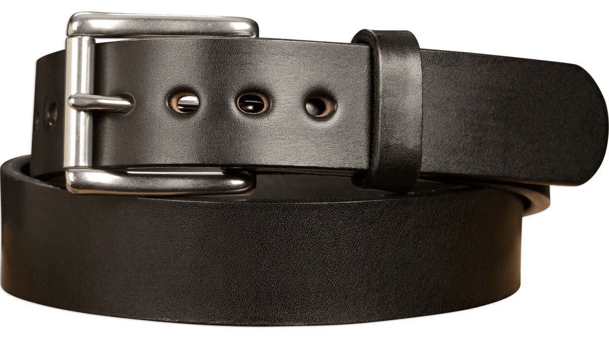 Amish Handcrafted Black Leather Belt
