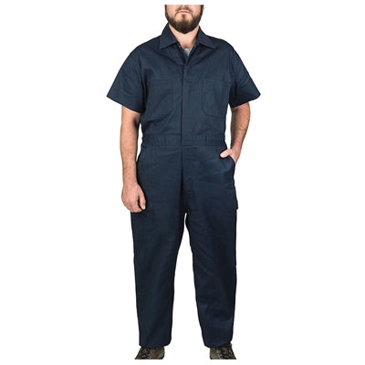 Navy Short Sleeve Poplin Coverall